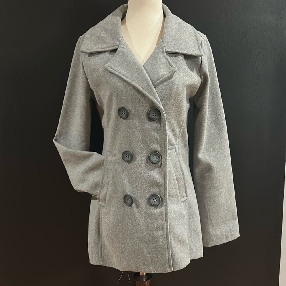 Women's Gray Double-Breasted Coat NWOT